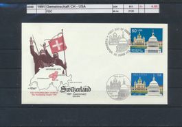 1991 "Gemeinschaft CH - USA", FDC