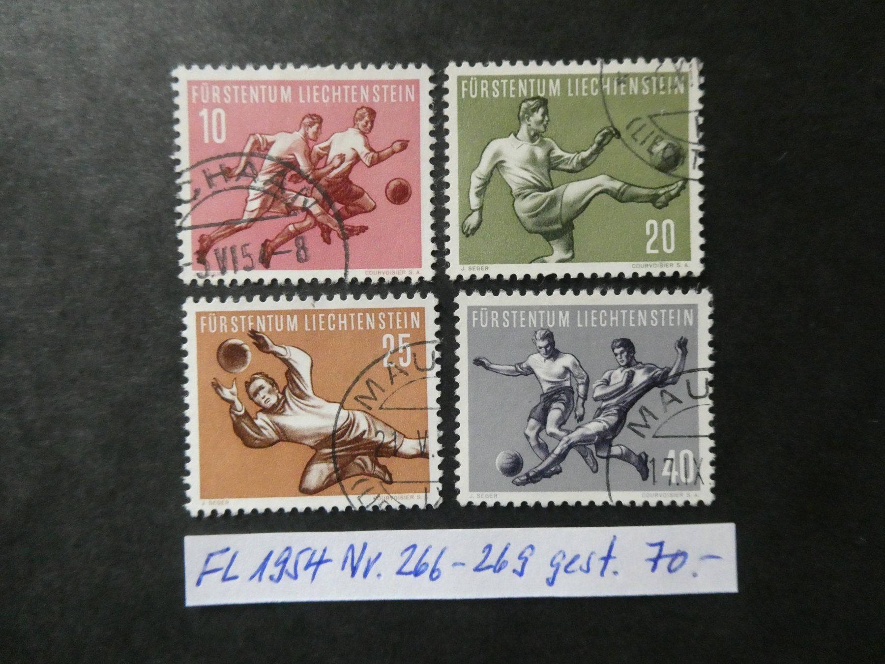 Tutti i francobolli: FL 1954 Nr. 266-269 gestempelt – Usato da Lausen venduto da Herbamare01