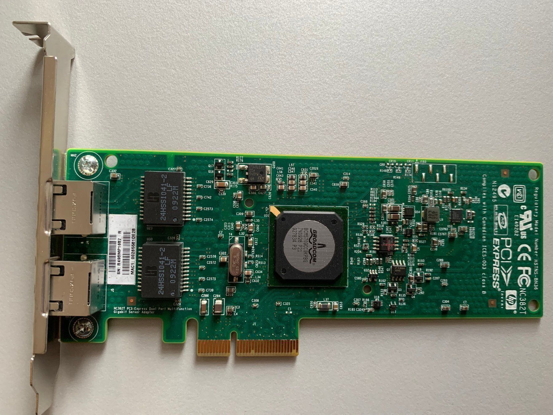 Hewlett Packard PCs: HP Dual-Port RJ-45 PCI-E Ethernet Card – Gebraucht aus Langwiesen von Restposten-24