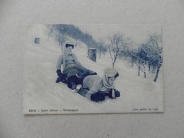 Karte Wintersport Schlitten Sport 1910