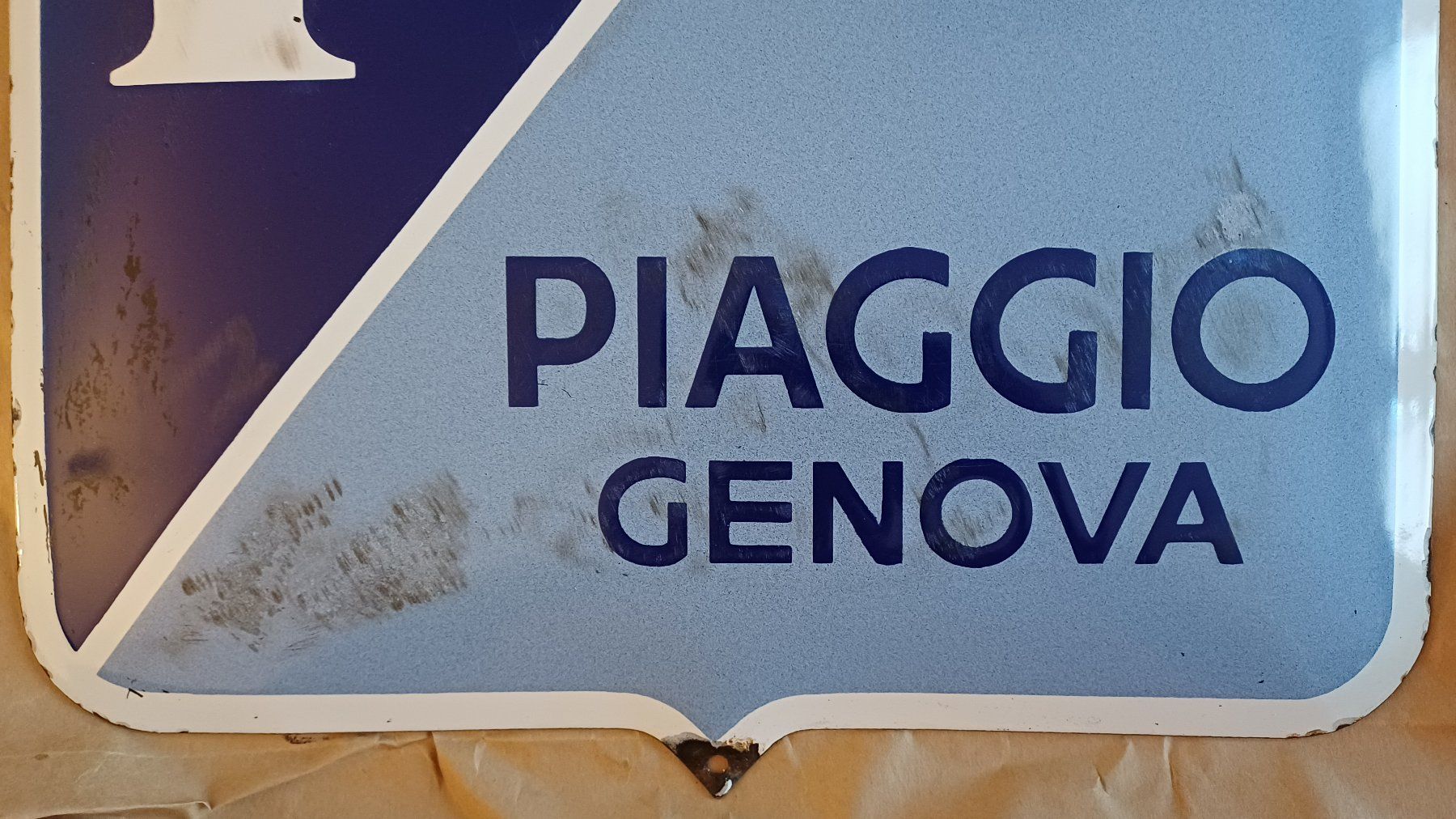 Piaggio Insegne: Tole emaillée Emailschild Piaggio – Usato da Le Lignon venduto da ghet 2