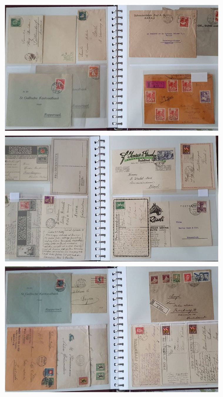Alle Briefmarken: Album mit Briefen - 130 alte PJ + PP – Gebraucht aus Kreuzlingen von Rschweiz1
