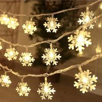 Schneeflocken-LED-Lichterkette – 3 m, 20 Lichter, warmweiß