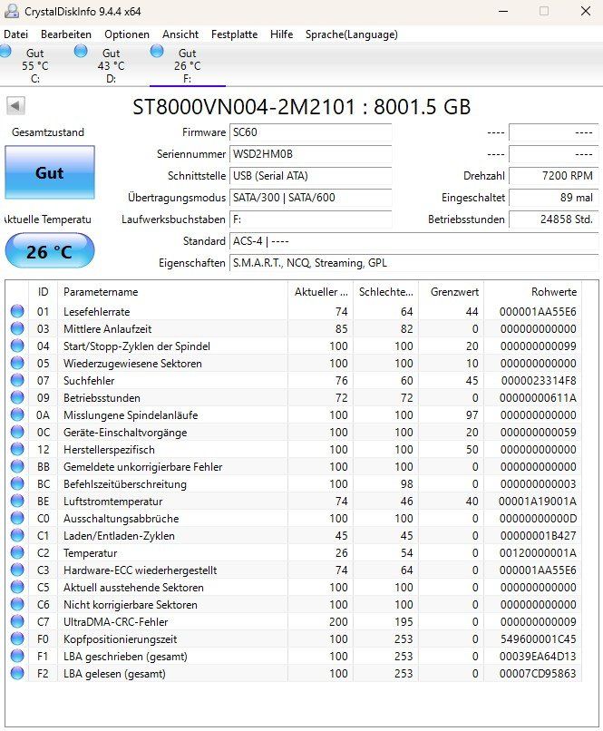 Seagate Disques durs: 8TB HDD Seagate Ironwolf NAS – D'occasion à Künten par Thozogg 3