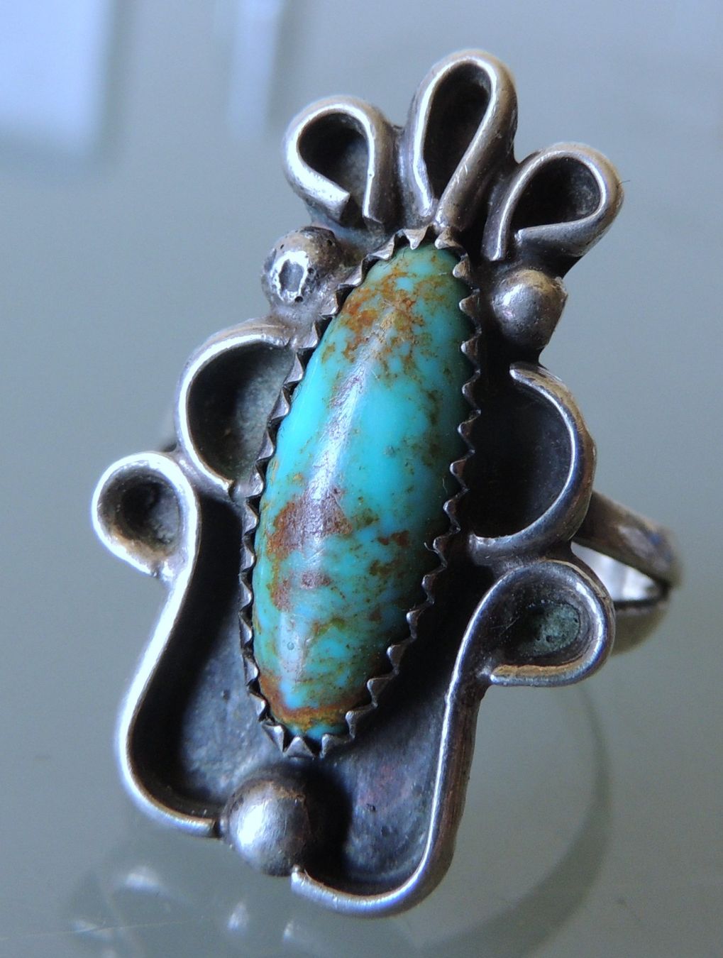 Anelli: Silber 925 Türkis Fingerring Gr. 59 – Usato da Waldenburg venduto da schaller707 1