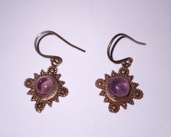 Messing Ohrhänger mit Amethyst
