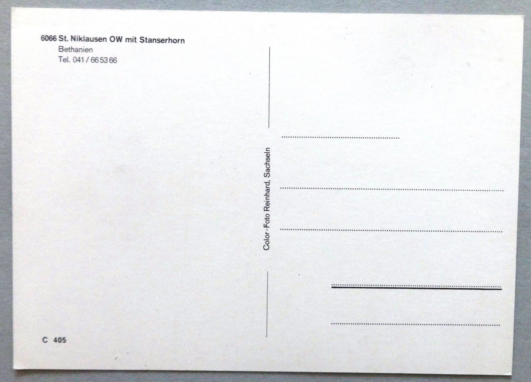 Cartoline postali: St. Niklausen mit Stanserhorn, Bethanien – Usato da Fétigny venduto da Billy2miny 1