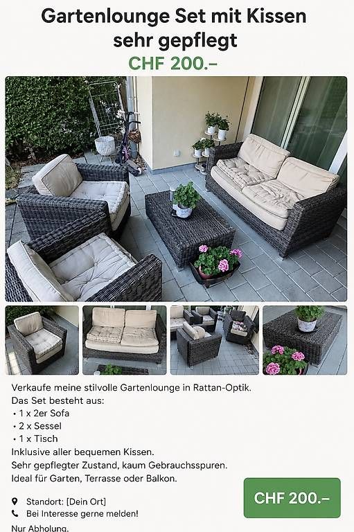 Divani: Gartenlounge in moderner Rattan-Optik. – Usato da Egliswil venduto da ShoppingTown 1