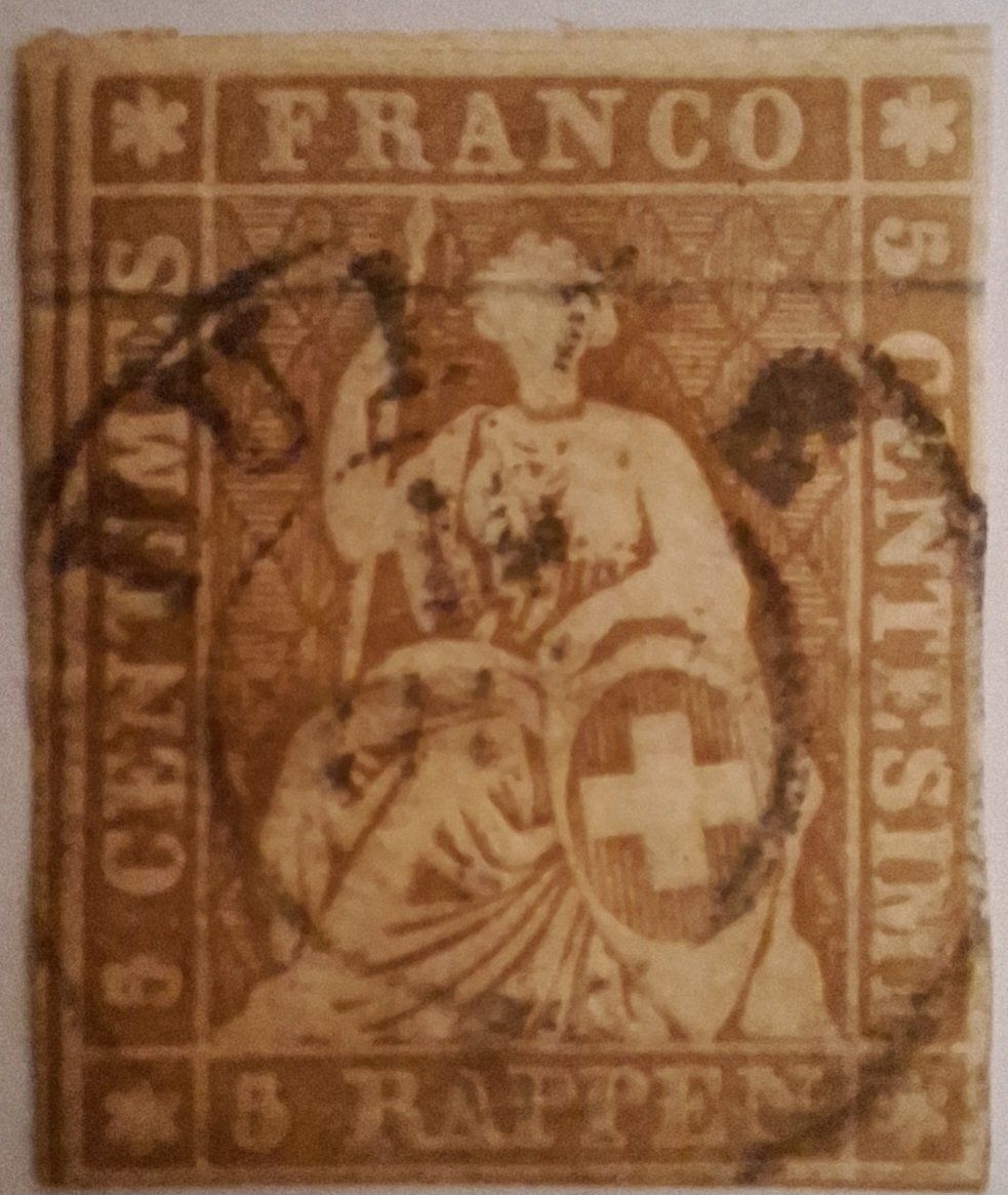 Tutti i francobolli: Strubel 22F mit Attest Kat. 1400.- – Usato da Balgach venduto da SIMEON27