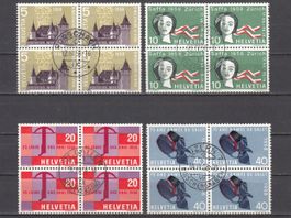 SBK 334 - 337 im 4er-Block gestempelt