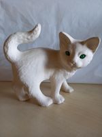 Weisse Keramik-Katzenfigur, Deko, Sammlerstück