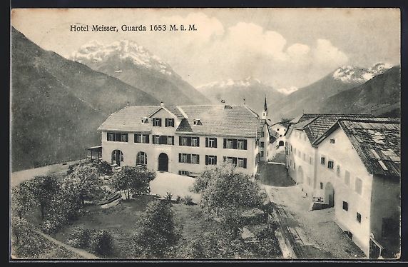Cartoline postali: AK Guarda, Blick auf das Hotel Meisser – Usato da Berlin venduto da bartko-reher
