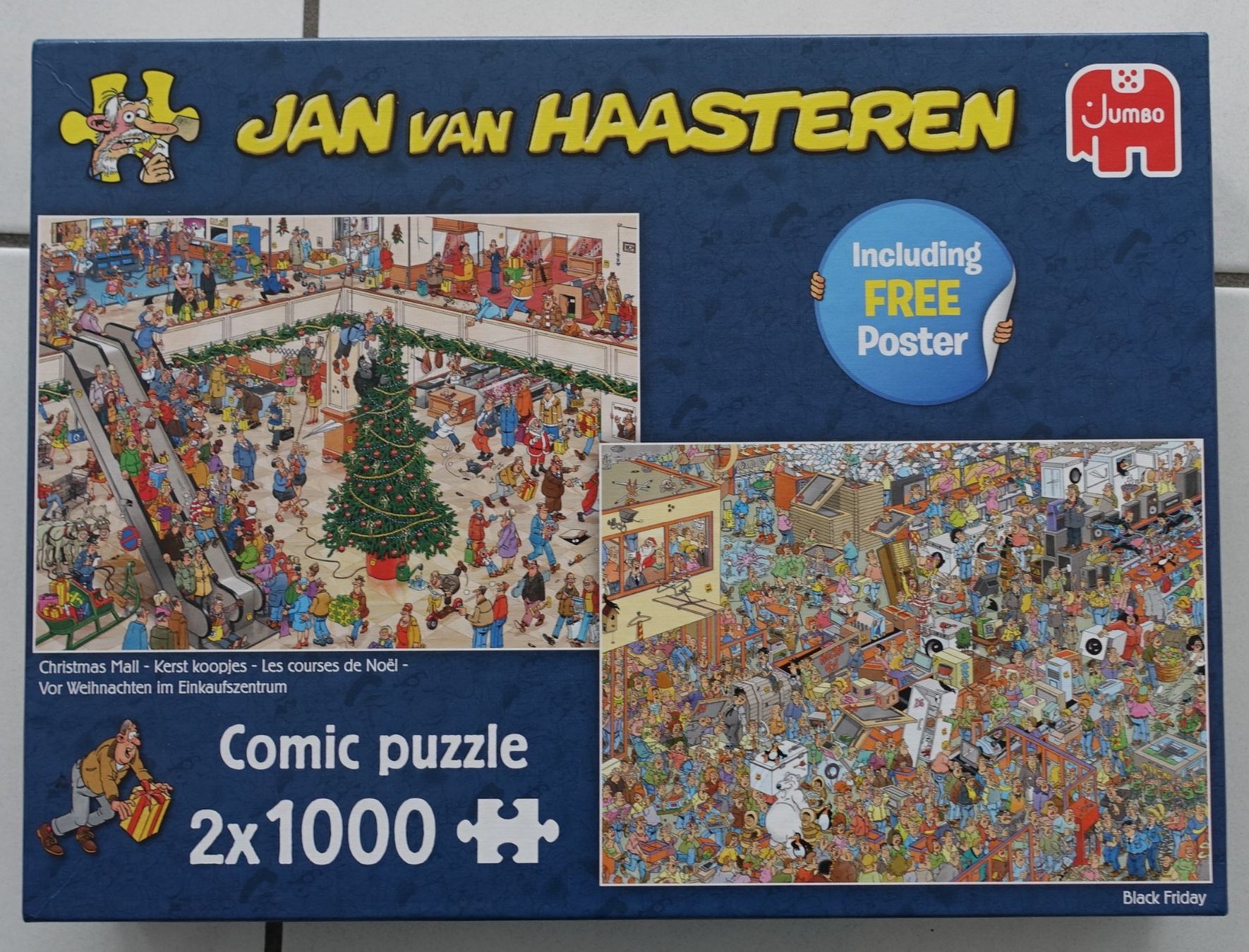 Adventskalender Puzzle Jan Van Haasteren Puzzle 2x1000 Teile - Weihnachtsmotive Für Lustigen Puzzlespaß Jumbo Puzzle Set