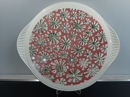 Vintage 50er 60er Keramik Kuchenplatte Mid Century Torte