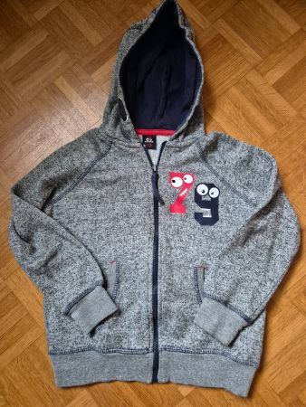 Kapuzenjacke grau meliert, Gr. 122  kiki+koko