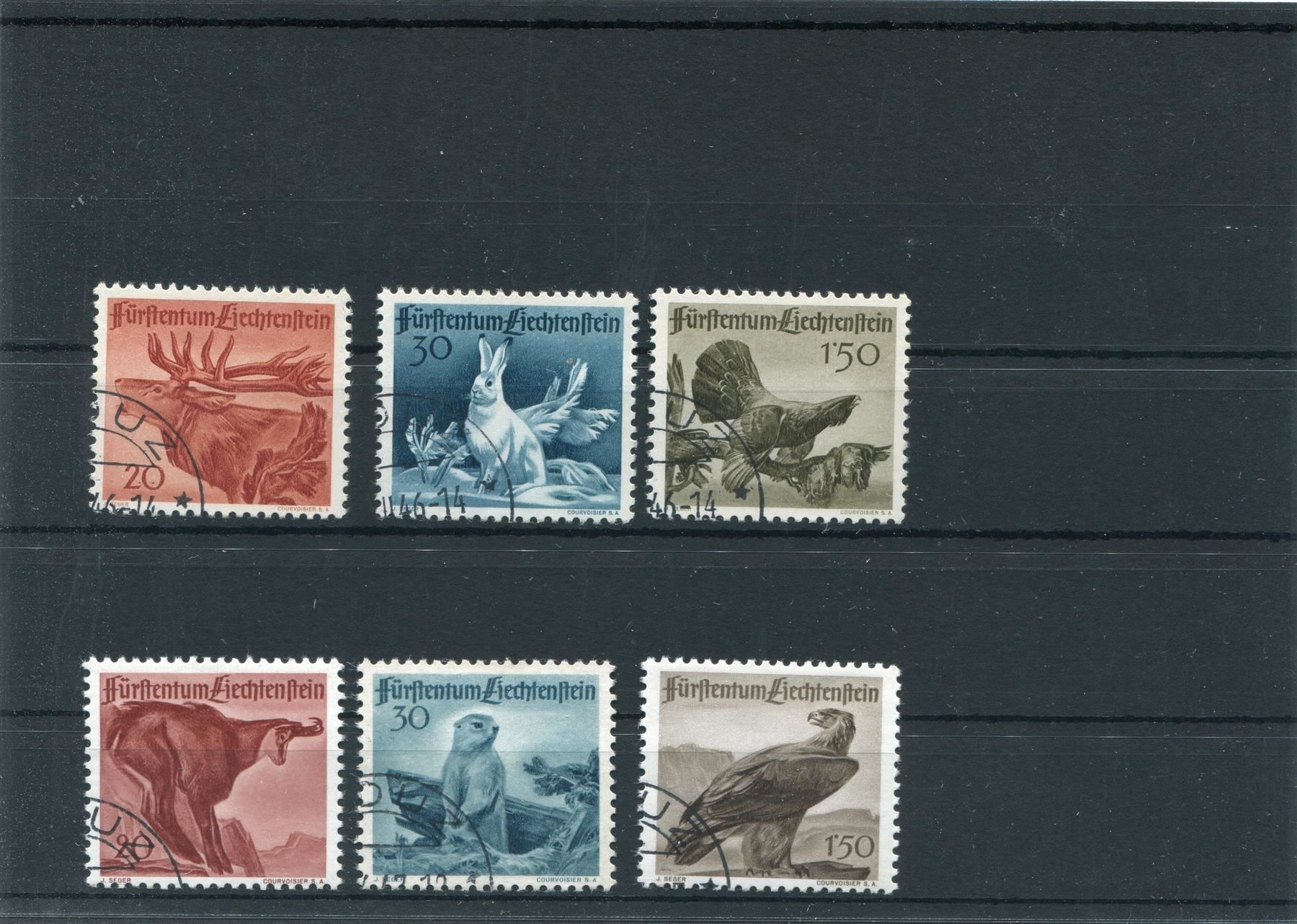 Tutti i francobolli: FL 1946/7 Nr. 210 - 215 gestempelt – Usato da Winterthur venduto da Kyoung