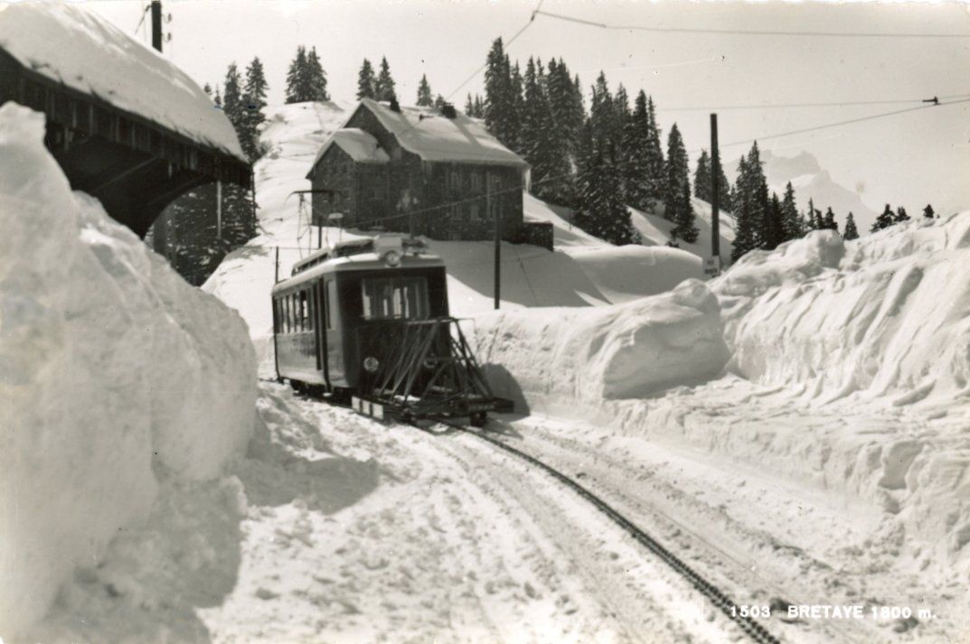 Cartoline postali: Bretaye  VD   -    Train       en 1957 – Usato da Brig venduto da Valcards54