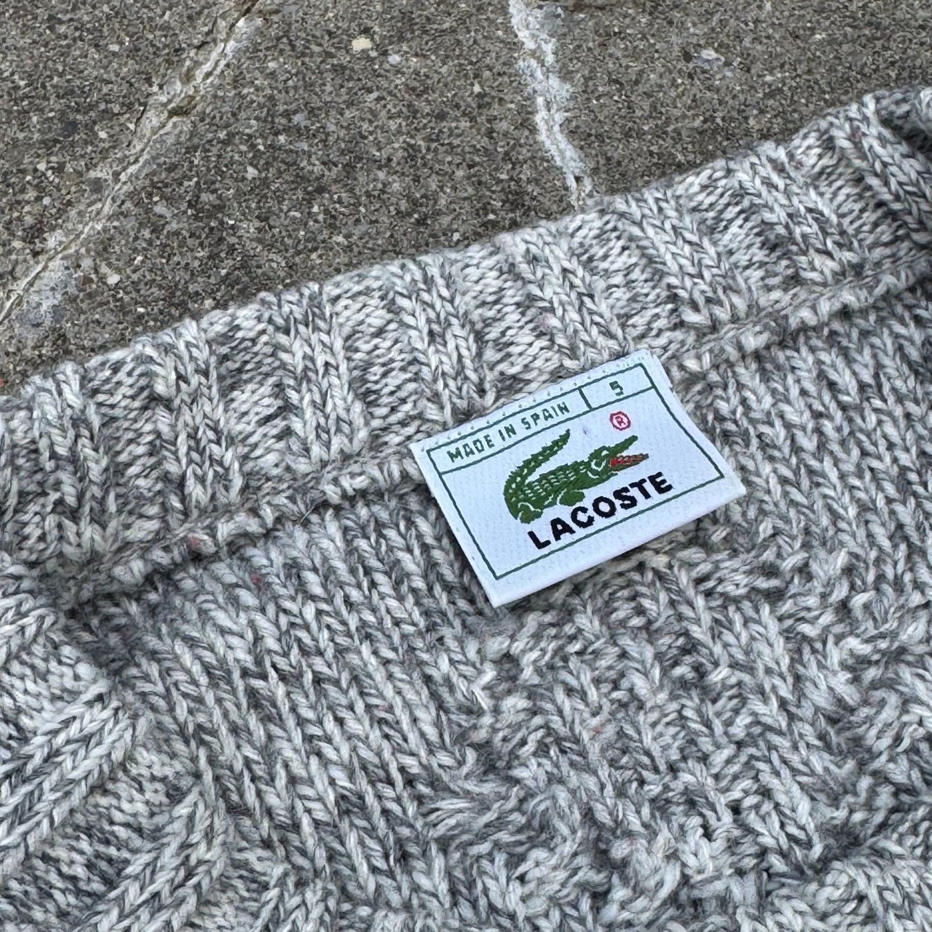 Lacoste Maglioni & Felpe: Lacoste vintage grey knitted sweatshirt 90s strickpullover p – Usato da St. Gallen venduto da sourced_limited 3