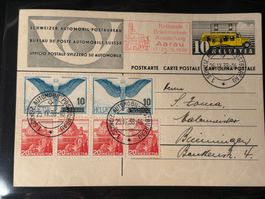 Schöne Postkarte der Nat. Briefmarken Ausstellung Aarau 1938