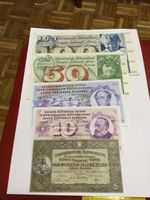 Alte Bank Noten Swiss ( 100/50/20/10/5 )fr Original 