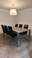 Esstisch 200 × 100 cm mit 6 Lederstühlen  modernes Set