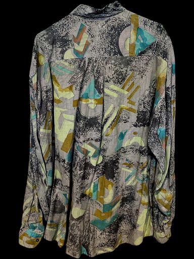 Camicie: Vintage Abstraktes Muster Viskose Button-Down-Hemd - Größe – Usato da Zug venduto da vinokilo 4