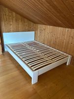 Bettgestell weiss, Doppelbett 140 x 200 cm inkl. Lattenrost