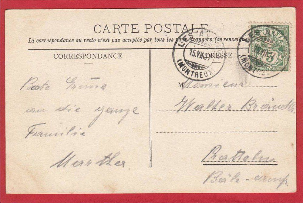Ansichtskarten: LES AVANTS PHOTOTYPIE 1907 – Gebraucht aus Grüningen von Kartenlaube 1