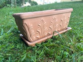Terracotta Balkonkasten mit Muster, Top Zustand!