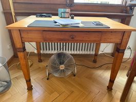 Antiker Schreibtisch, massiv Kiefer, Biedermeier/Gründerzeit