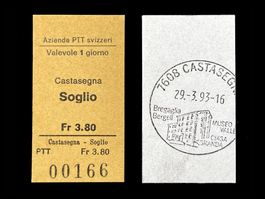 Castasegna Soglio Bergell Postauto Edmondsonsches Billett