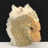 Grosse Drache Figur Bergkristall Statue Dragon Cristal Roche
