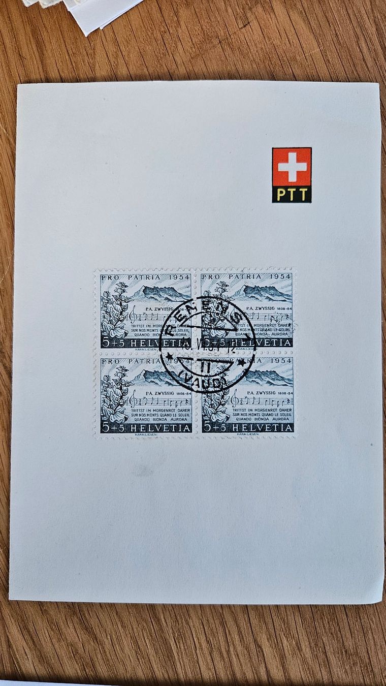 Alle Briefmarken: B66 4er Block Renens ab 50 Rp – Gebraucht aus Buttikon SZ von Marcelr