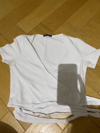 T-shirt blanc noué Brandy Melville - Taille Unique