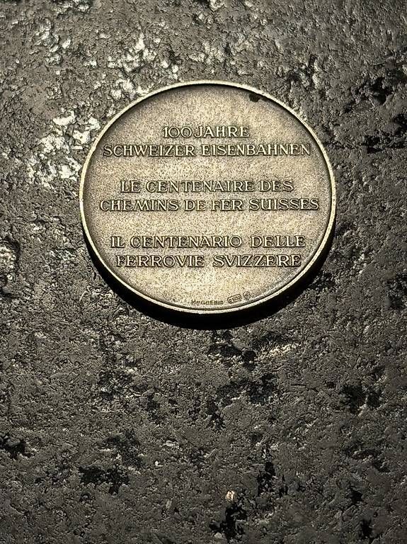 Medaillen: Medaille 100 Jahre Schweizer Eisenbahnen Hug Silber – Gebraucht aus Basel von KPRNR 1