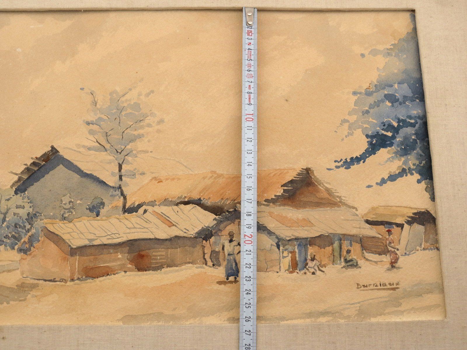 Gemälde: Aquarelle Burniaux. Village du Congo ? – Gebraucht aus Noville von ceram 9