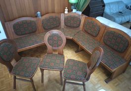 Bequeme Massivholz Sitzbank inkl. 3 Stühle Eckbank ab CHF 1