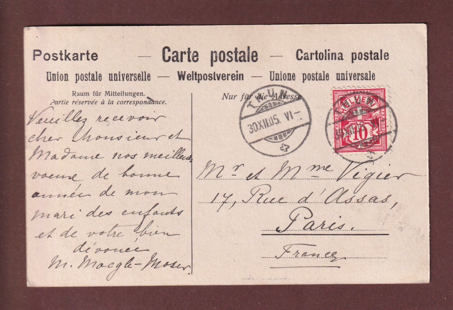 Cartoline postali: THUN - 1905 // kleines Loch // – Usato da Pully venduto da nicecards-shop 1