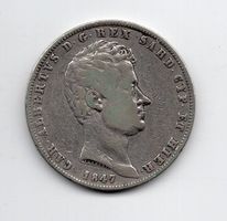 (2284) Sardinien, 5 Lire 1847, Carlo, ss