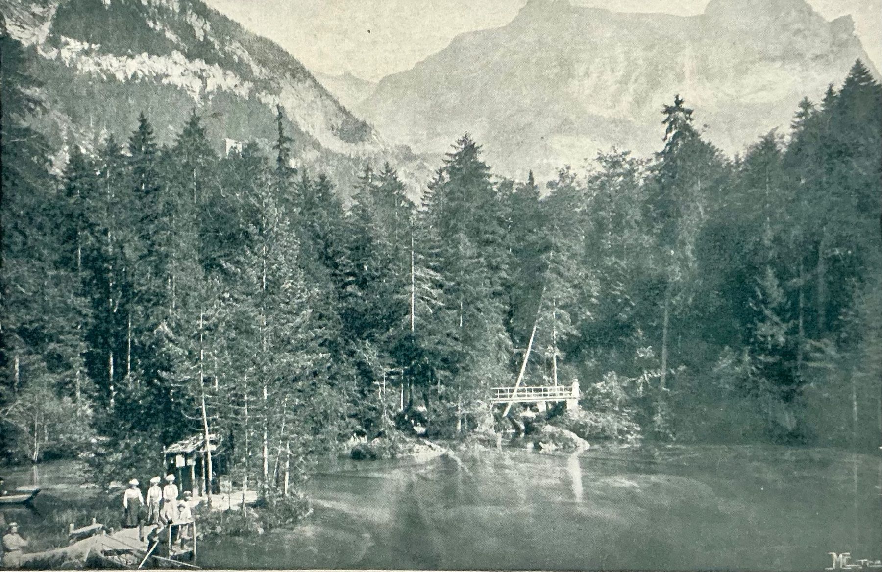 Cartoline postali: 1911 - BLAUSEE mit Ländte -Belebt - Berner Oberland – Usato da Root venduto da ENGLAND-TREASURES 1