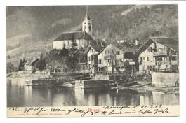 Brienz am Brienzersee (BE) alte Dorfpartie mit Kirche - 1903