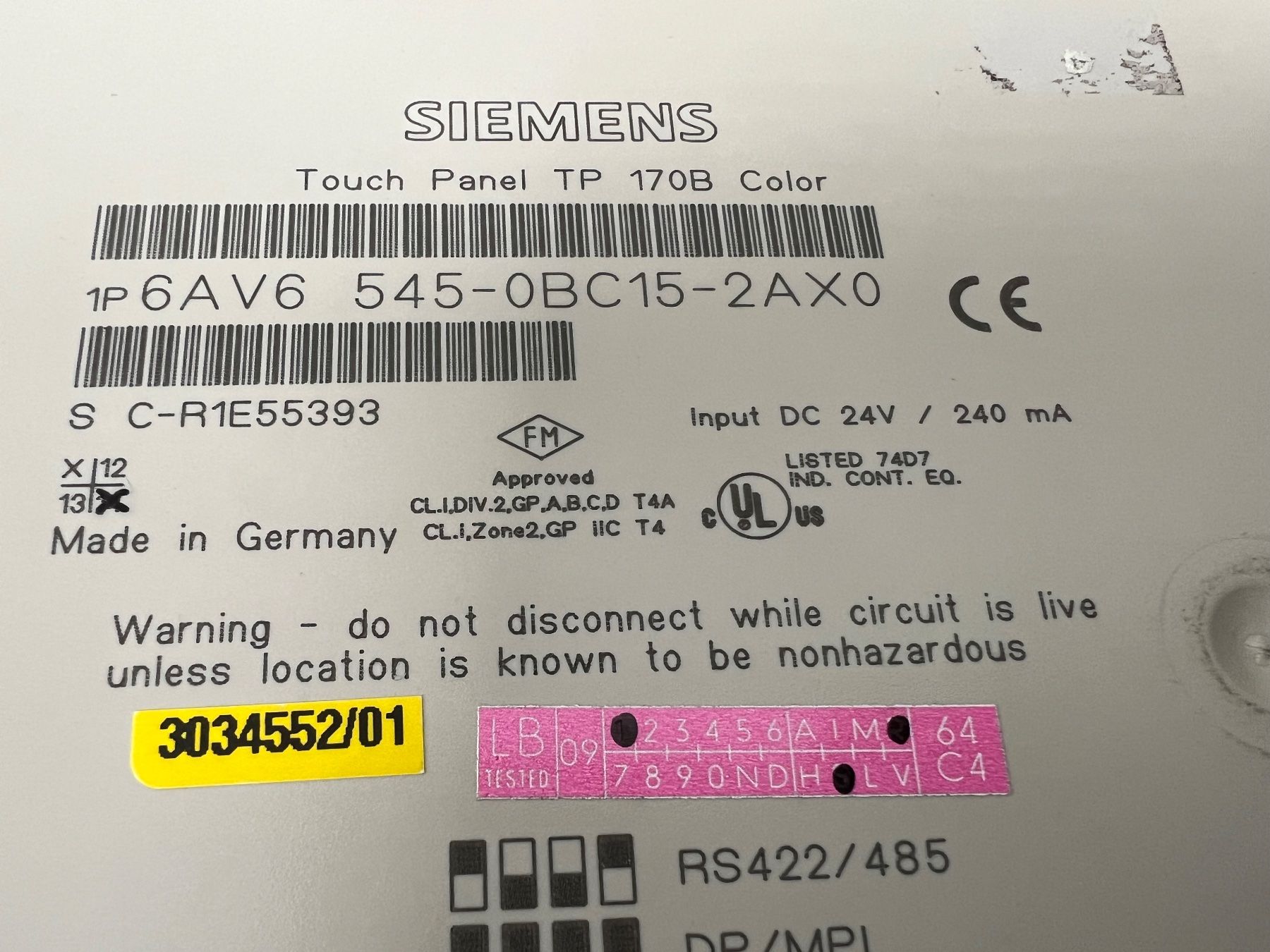 Siemens Sistema di controllo: Siemens Simatic Panel TP 170B Color – Nuovo (secondo la descrizione) da Romanshorn venduto da DonRicardoo 2