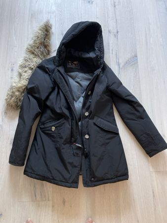 Woolrich Parka Jacke schwarz Grösse M mit Fellkragen