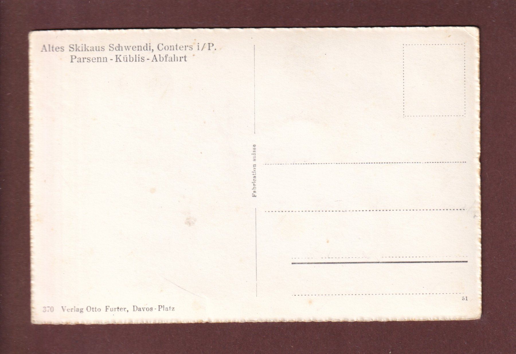 Cartoline postali: CONTERS - Altes Skihaus Schwendi – Usato da Pully venduto da nicecards 1