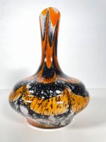 Vintage Opaline Florence / Empoli Glasvase – Orange Schwarz