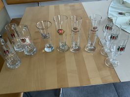 Biersammlung: 10 Biergläser, verschiedene Marken