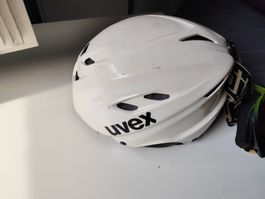 Skihelm weiss verstellbar + Gratis Skibrille / Ski Helmet +