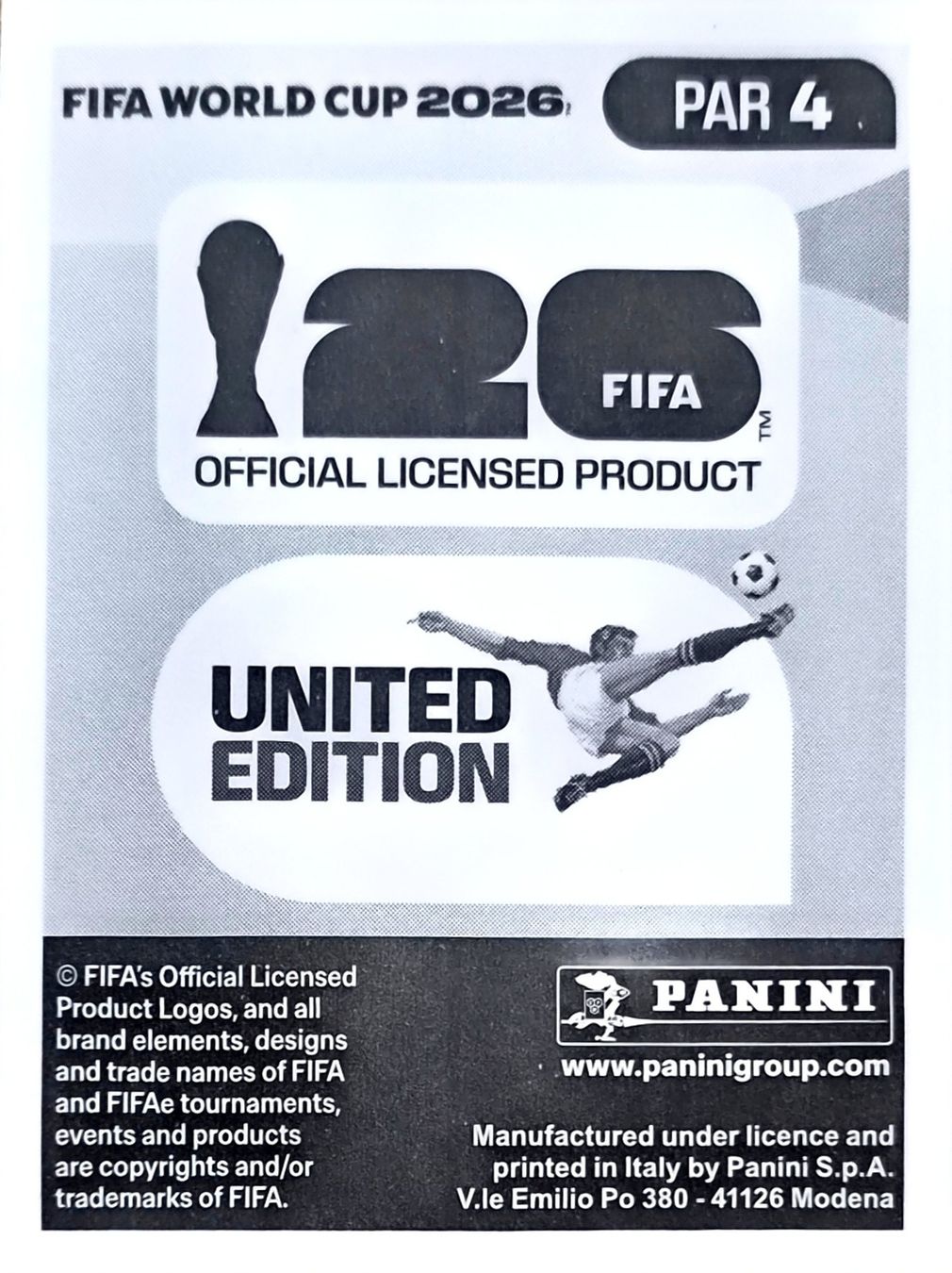 Panini Sammelbilder & Trading cards: Carte FIFA World Cup 2026 PAR 4 – Gebraucht aus Clarens von rim_g98y 1