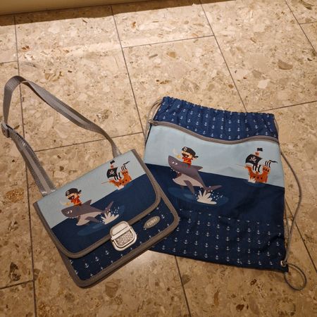 Funki Kindergartentasche mit Turnsack mit Piratenmotiv