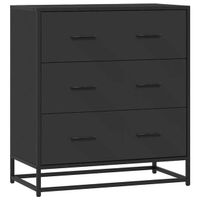 Buffet noir 68x35x76 cm bois d'ingénierie et métal